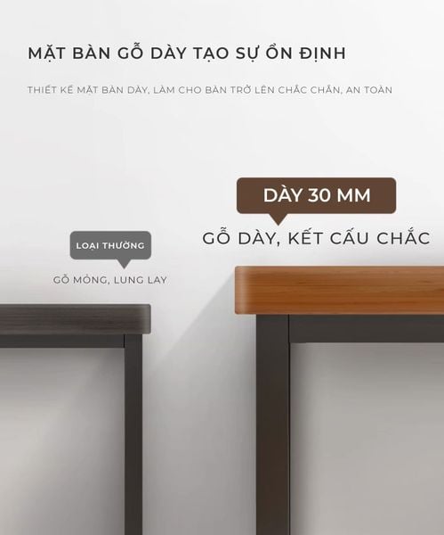 Bàn Làm Việc Khung Đen - Màu Vân Gỗ/Màu Óc Chó - GM166 - Nội Thất IGA Việt Nam