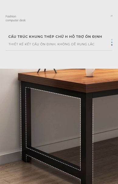 Bàn Làm Việc Khung Đen - Màu Vân Gỗ/Màu Óc Chó - GM166 - Nội Thất IGA Việt Nam