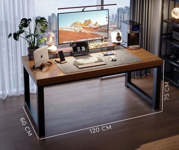 Bàn Làm Việc Khung Đen - Màu Vân Gỗ/Màu Óc Chó - GM166 - Nội Thất IGA Việt Nam