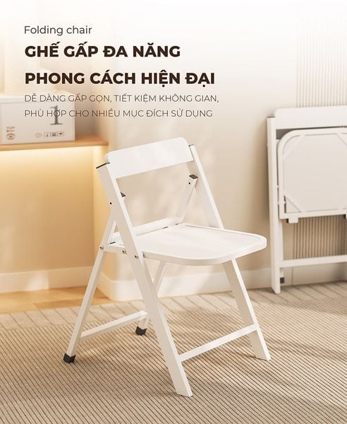 Ghế Gấp Gọn Đa Năng Trắng - GM192 - Nội Thất IGA Việt Nam
