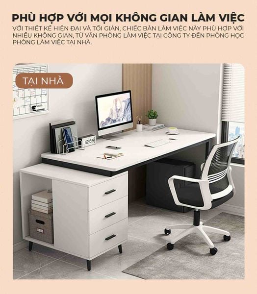 bàn làm việc kèm tủ