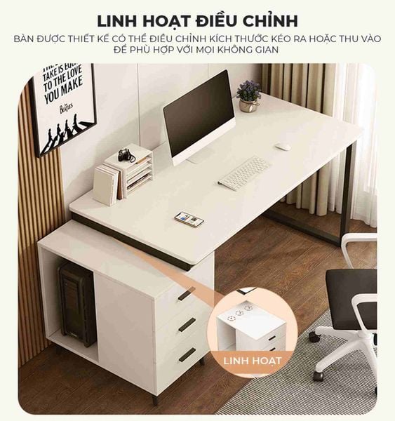 bàn làm việc kèm tủ