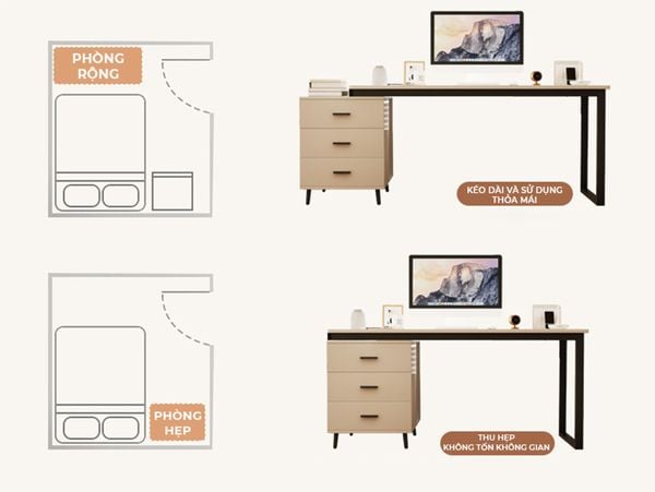 bàn làm việc kèm tủ