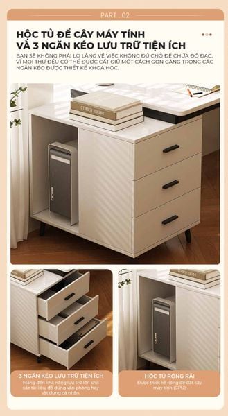 bàn làm việc kèm tủ