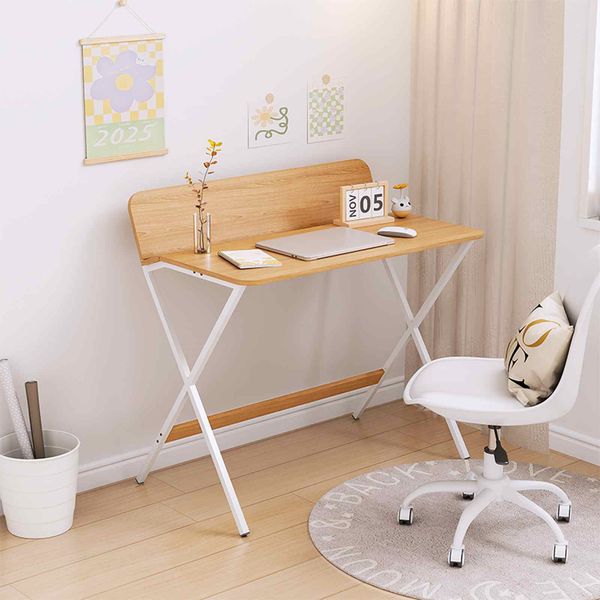 Bàn làm việc khung trắng vân gỗ