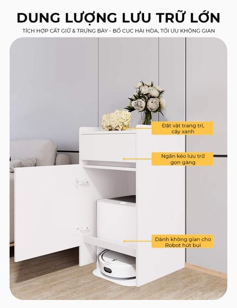Tủ robot hút bụi full trắng