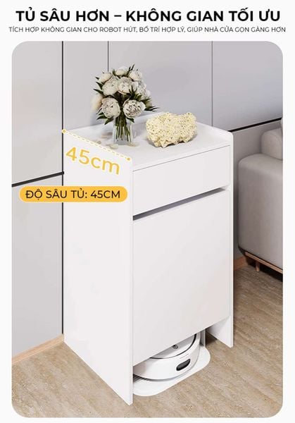 Tủ robot hút bụi full trắng