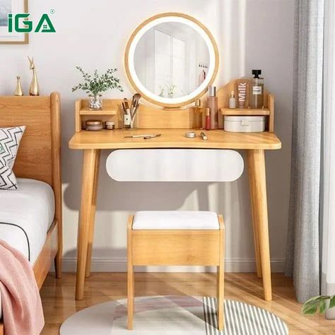 bàn trang điểm gỗ tự nhiên