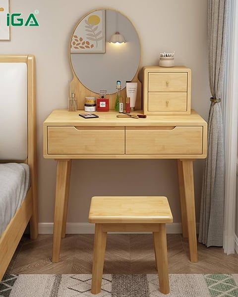 bàn trang điểm gỗ tự nhiên