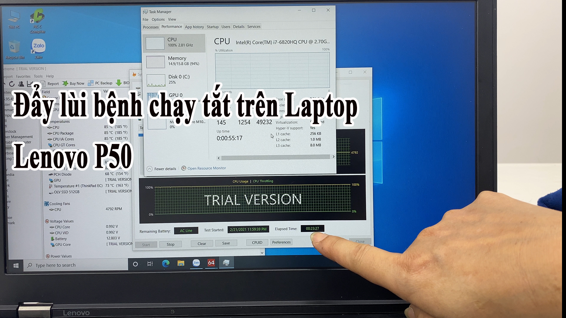 Xử lý lỗi chạy tắt trên Laptop Lenovo thinkpad P50