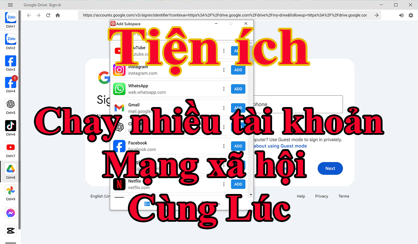 GOM tất cả mạng xã hội về 1 hộp để dùng