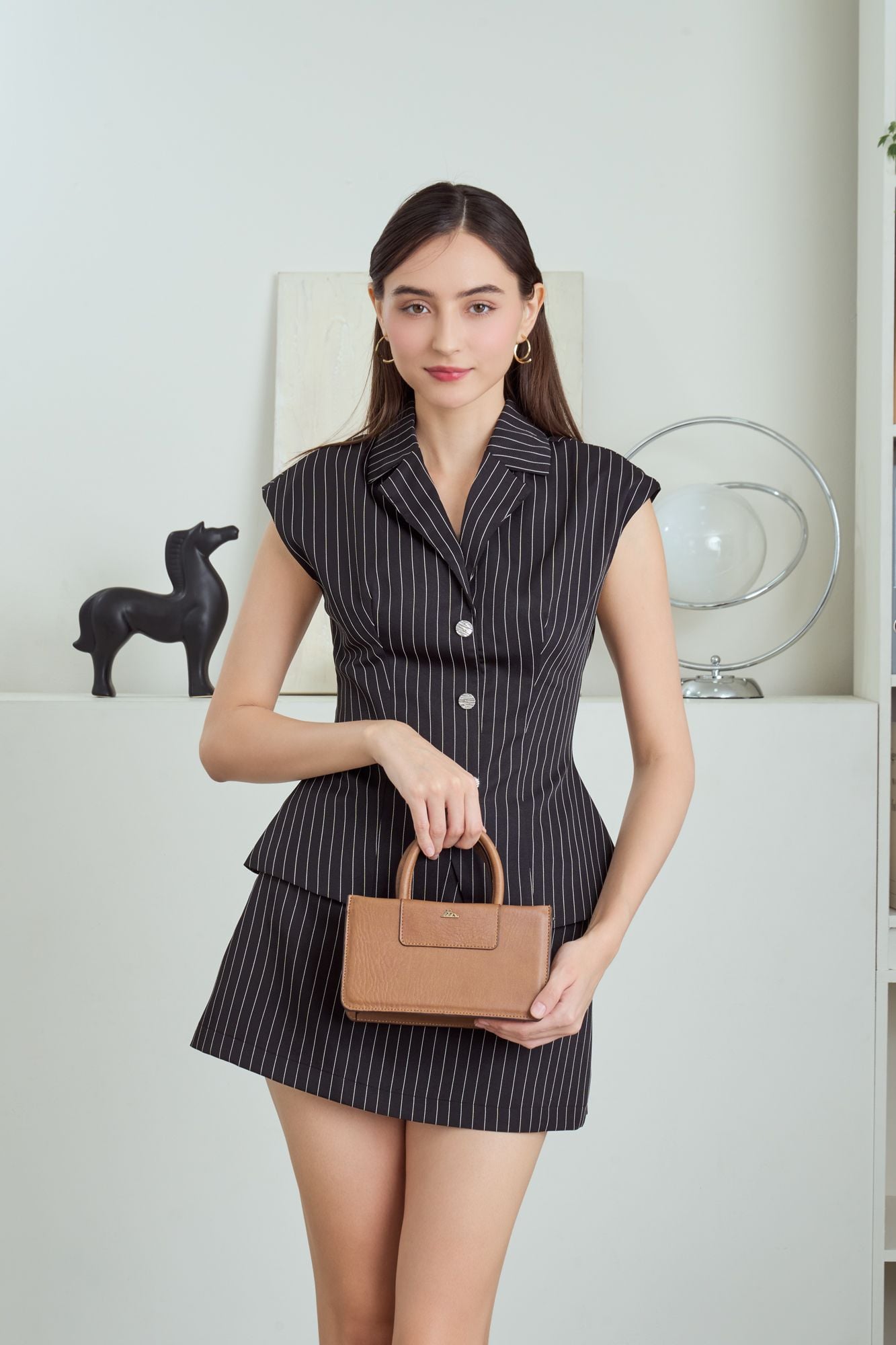 Túi Lata (Thời trang nữ dáng hộp ngang size 21 - Túi xách da TX25)