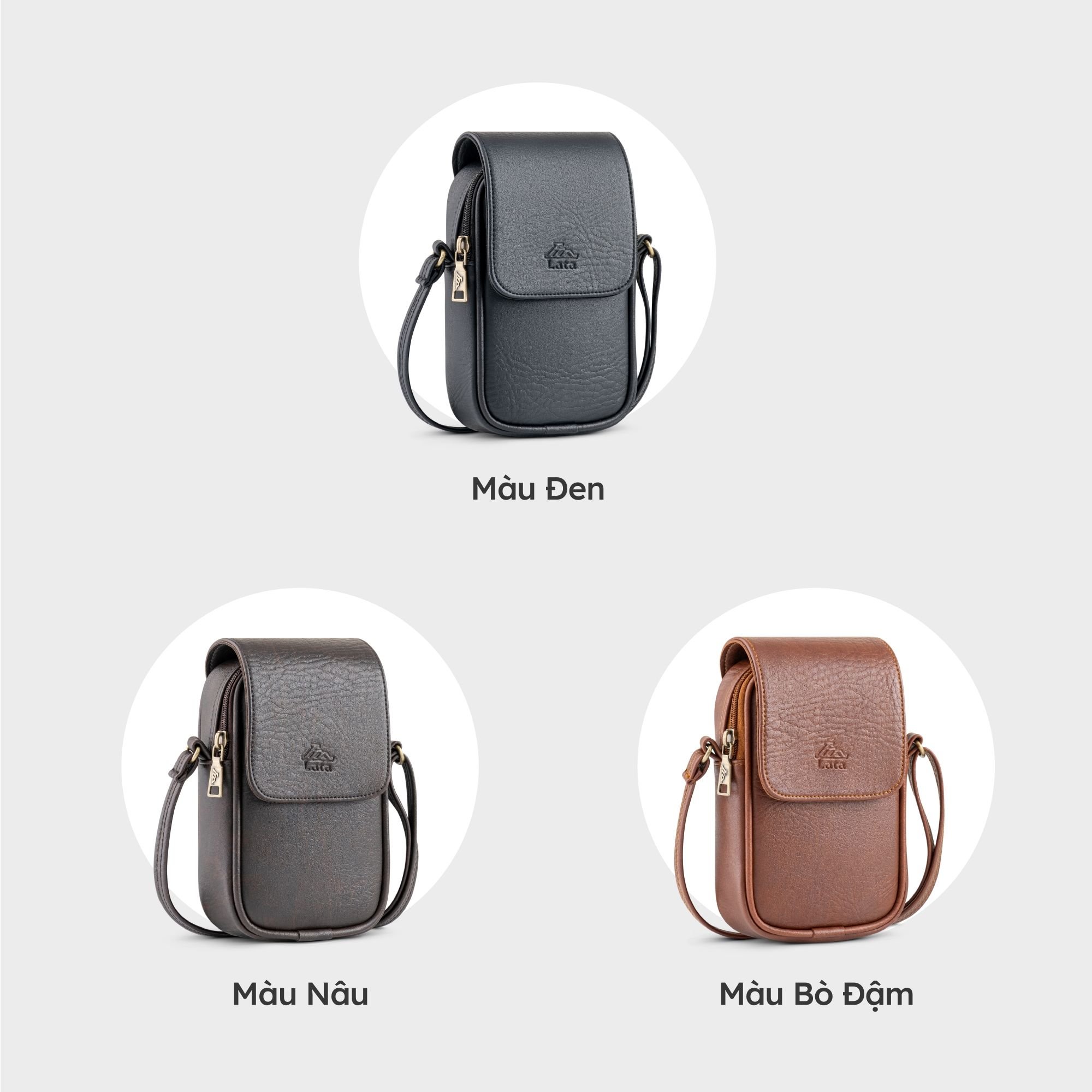 Túi đeo chéo da nữ nắp gập kiểu dáng thời trang Lata HN123