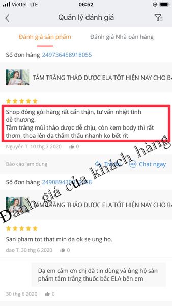 review tắm trắng ela