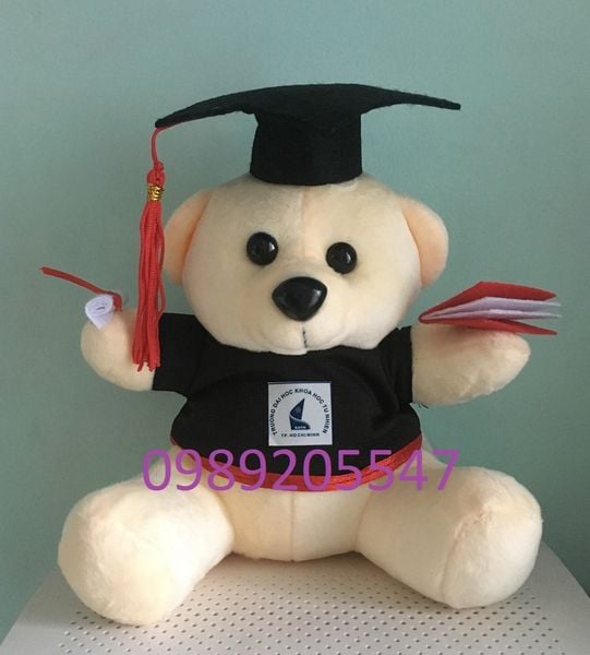 Gấu bông tốt nghiệp thêu logo Đại học Rmit 