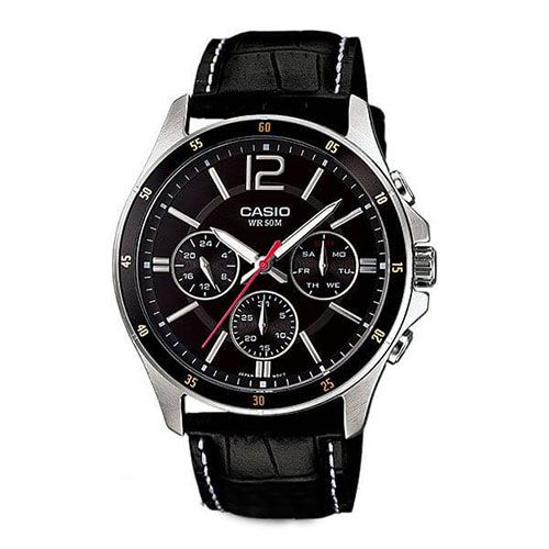 Review Đồng Hồ Casio MTP-1374L-1AVDF Đen Ngầu 6 Kim Giá Rẻ