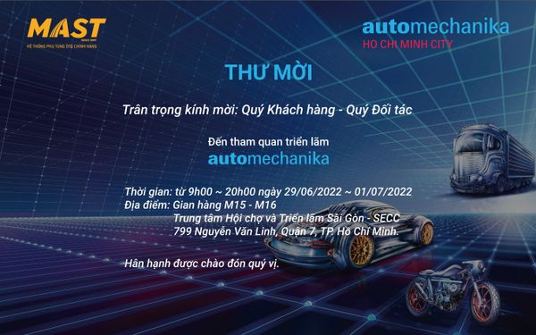 Thư mời tham quan triển lãm AUTOMECHANIKA HOCHIMINH