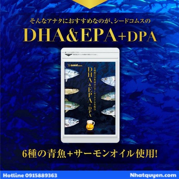 Viên uống dầu cá DHA&EPA Seedcoms Nhật Bản
