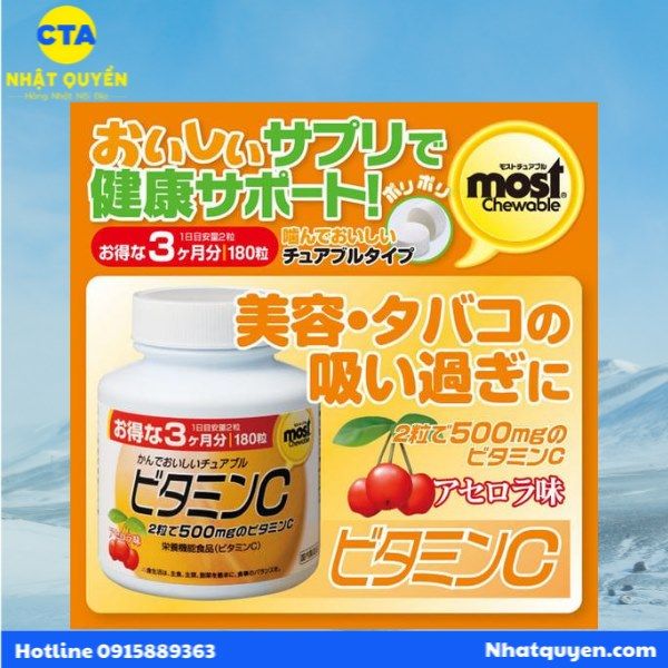 Kẹo Most Chewable Orihiro Nhật Bản bổ sung vitamin C