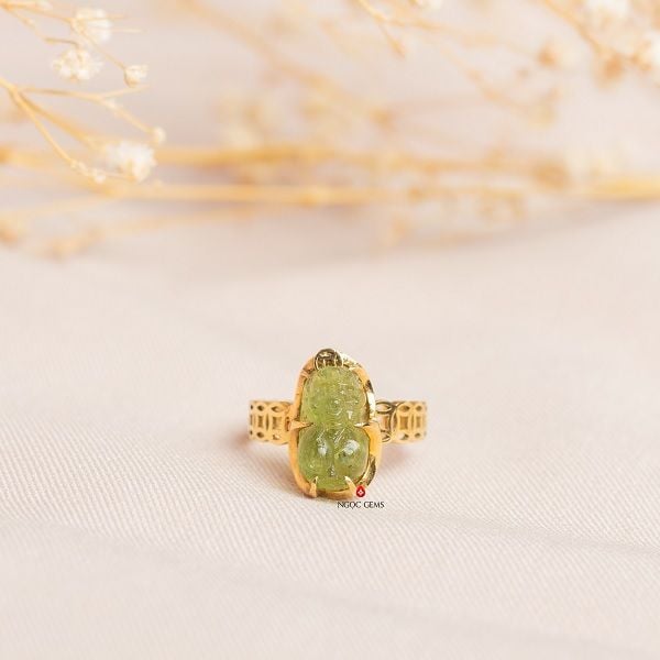 Nhẫn đá Tourmaline xanh lá