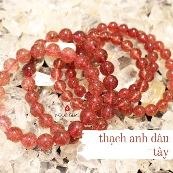 Vòng tay thạch anh dâu tây