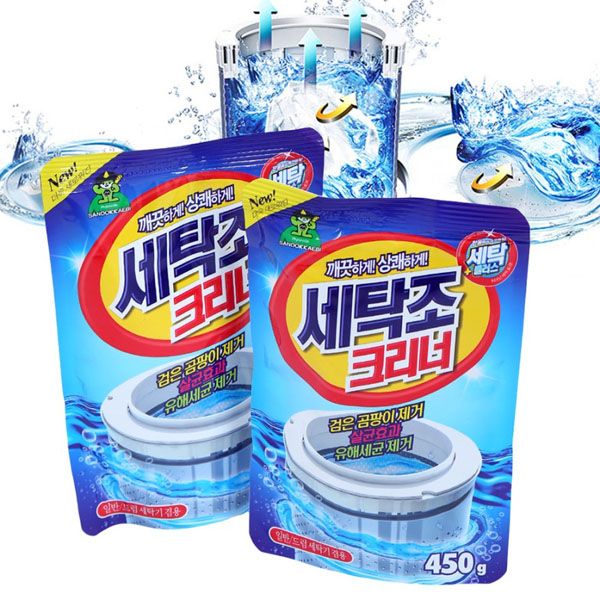 Hướng dẫn sử dụng bột tẩy lồng máy giặt Hàn Quốc