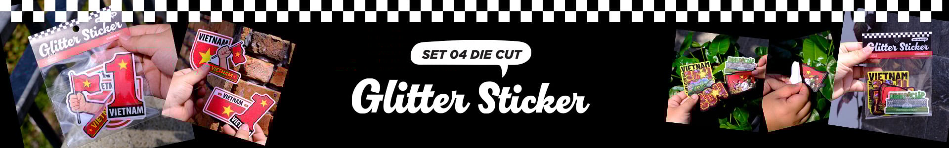 SET 4 GLITTER STICKER