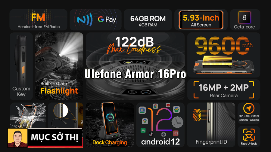 Xuất hiện Oukitel WP22 LOA TO so kè với Ulefone Armor 16Pro giá hơn 1 triệu - 09175.09195