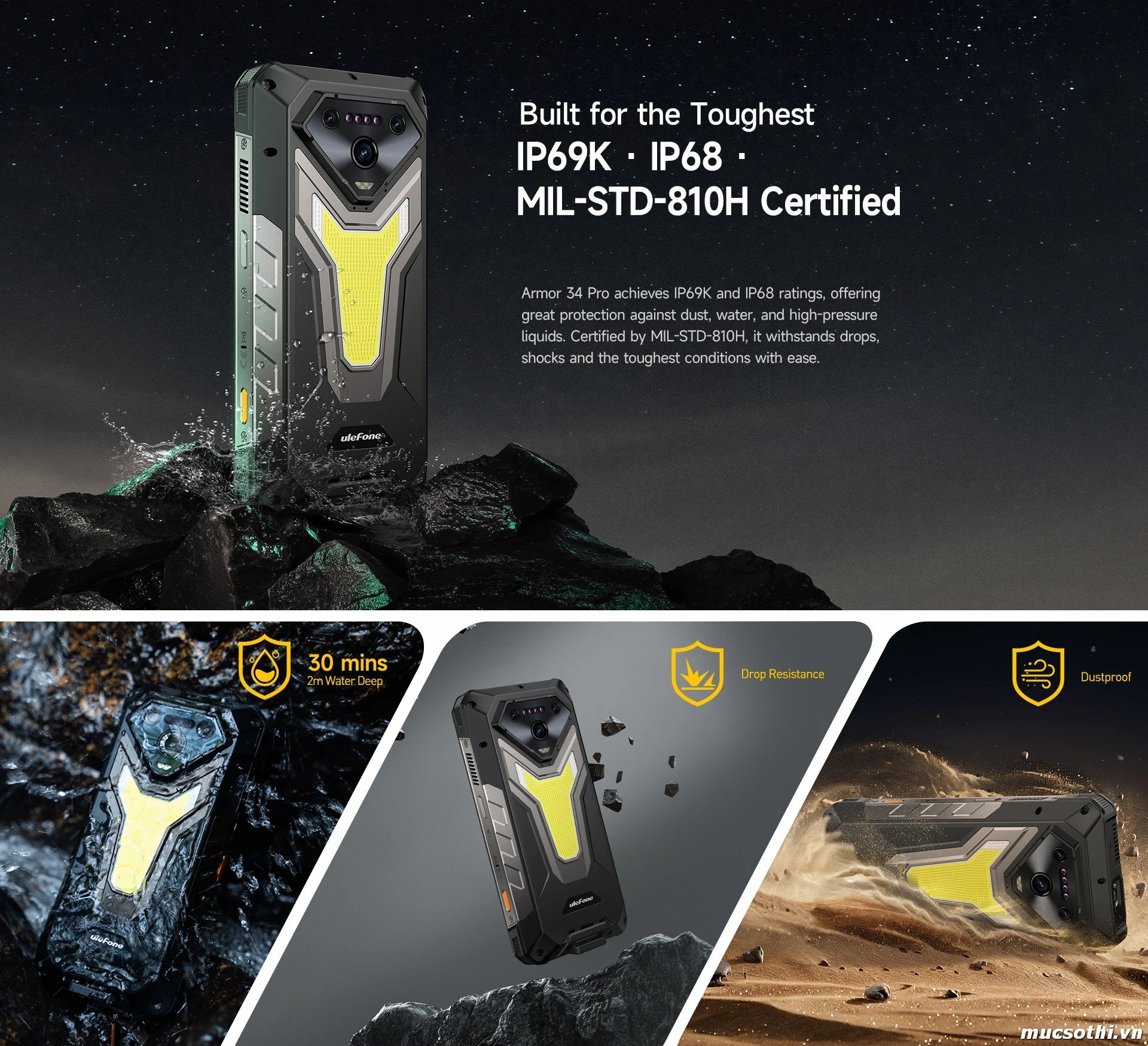 Smartphone Sờ To - Bán lẻ giá sỉ online giá tốt điện thoại Ulefone Armor 34Pro 5G chính hãng - 09175.09195