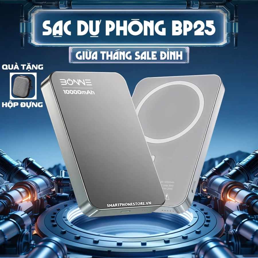 Mục sở thị Pin Sạc Dự Phòng Bonne BP25 Bonne – Siêu Mỏng, Dung Lượng 5000mAh/1000 có Deal giá tốt - Hốt ngay liên hệ 09873.09873