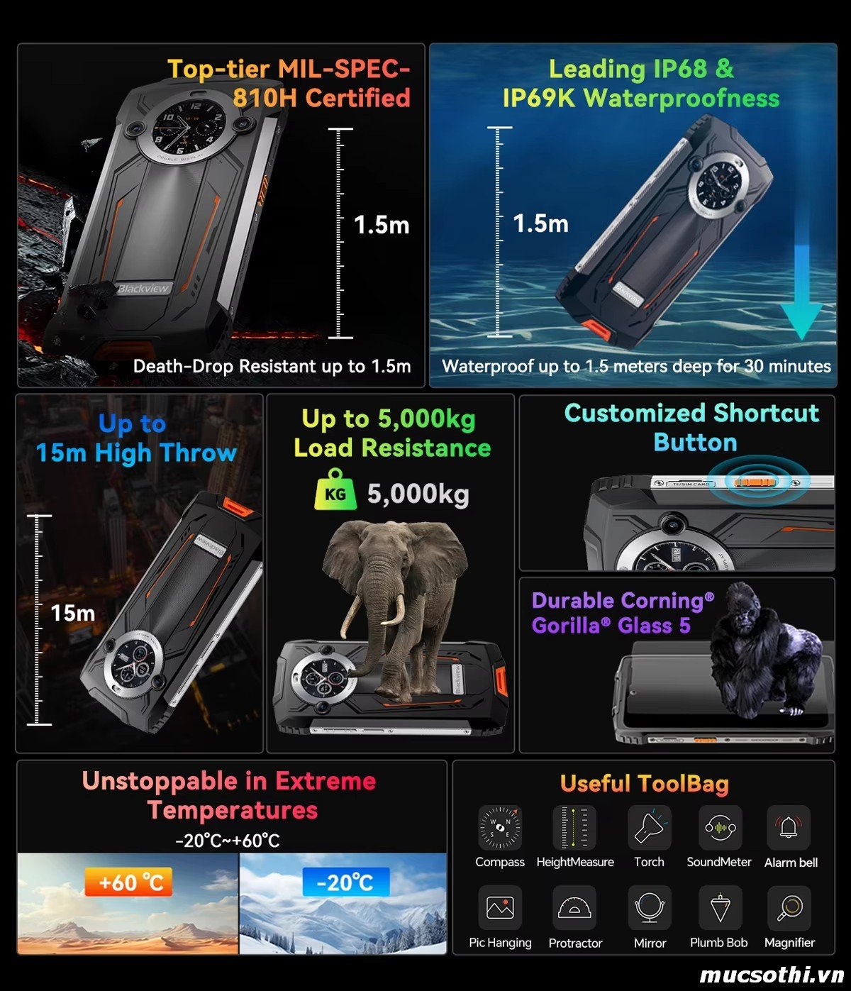 Smartphone Sờ To - Bán lẻ giá sỉ online giá tốt điện thoại Blackview BV8200 chính hãng - 09175.09195