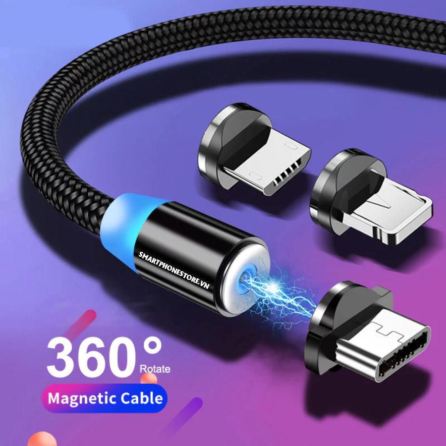 Mục sở thị Cáp nam châm 360 sạc nhanh đa năng type c/lightning/micro usb 3 trong 1 có Deal giá tốt - Hốt ngay liên hệ 09873.09873
