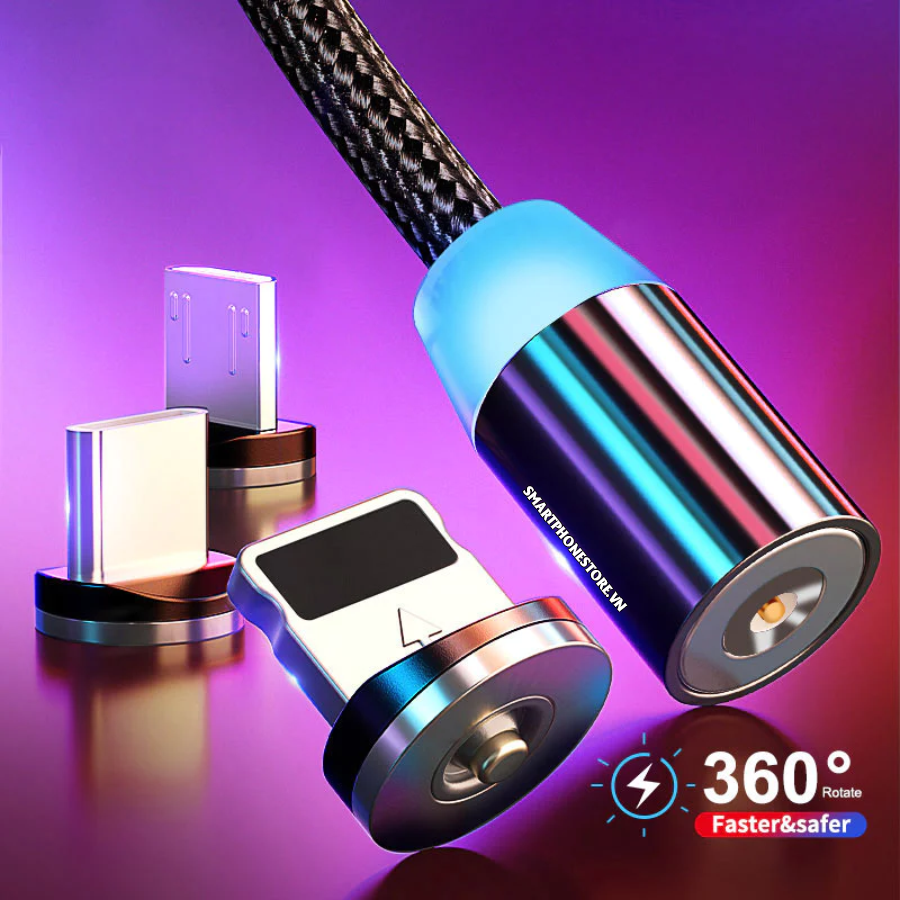 Mục sở thị Cáp nam châm 360 sạc nhanh đa năng type c/lightning/micro usb 3 trong 1 có Deal giá tốt - Hốt ngay liên hệ 09873.09873