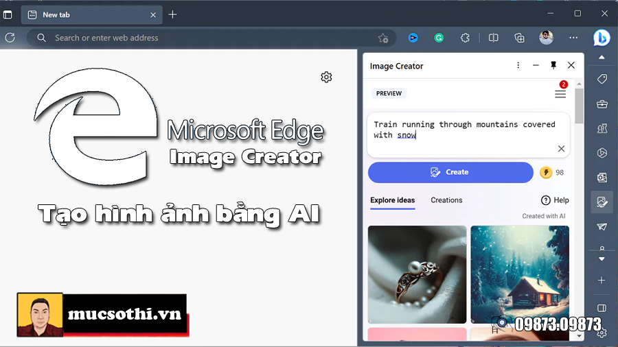 Cách tạo hình ảnh bằng AI trực tiếp trên trình duyệt Microsoft Edge - 09873.09873