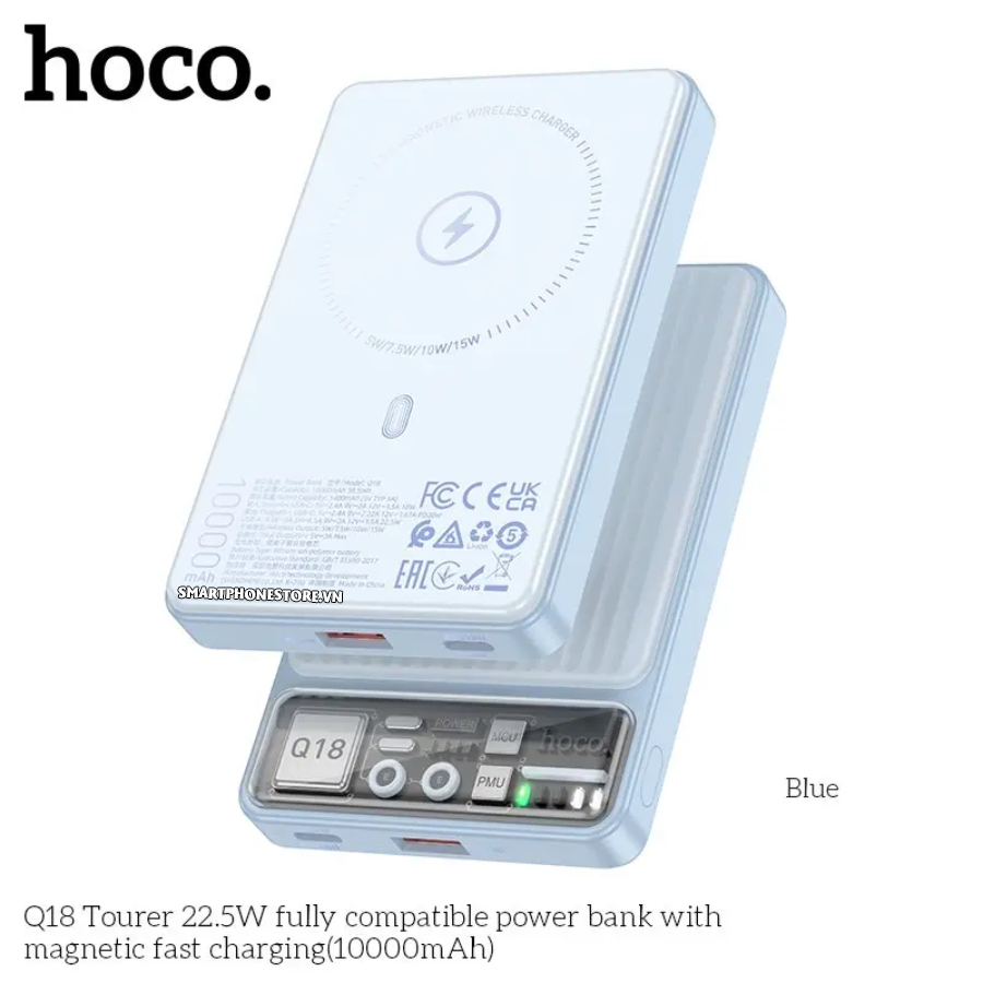 Mục sở thị Pin dự phòng Hoco Q18 Magsafe không dây dung lượng 10000mAh sạc 20W có Deal Giá Tốt - 09873.09873