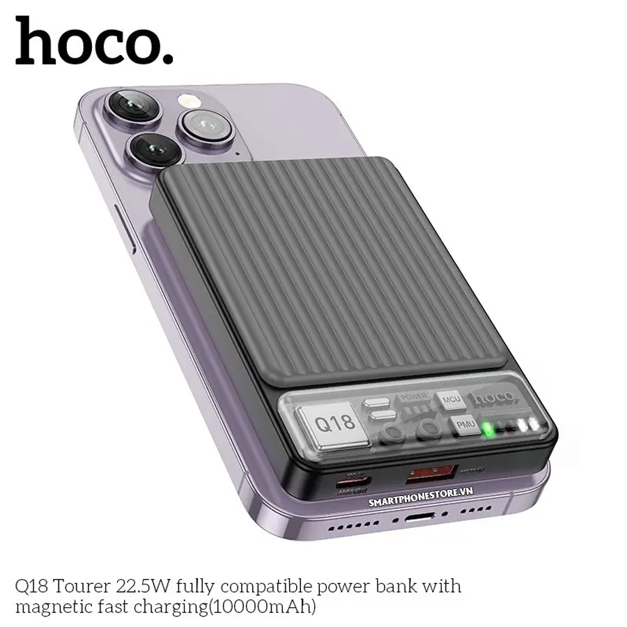 Mục sở thị Pin dự phòng Hoco Q18 Magsafe không dây dung lượng 10000mAh sạc 20W có Deal Giá Tốt - 09873.09873