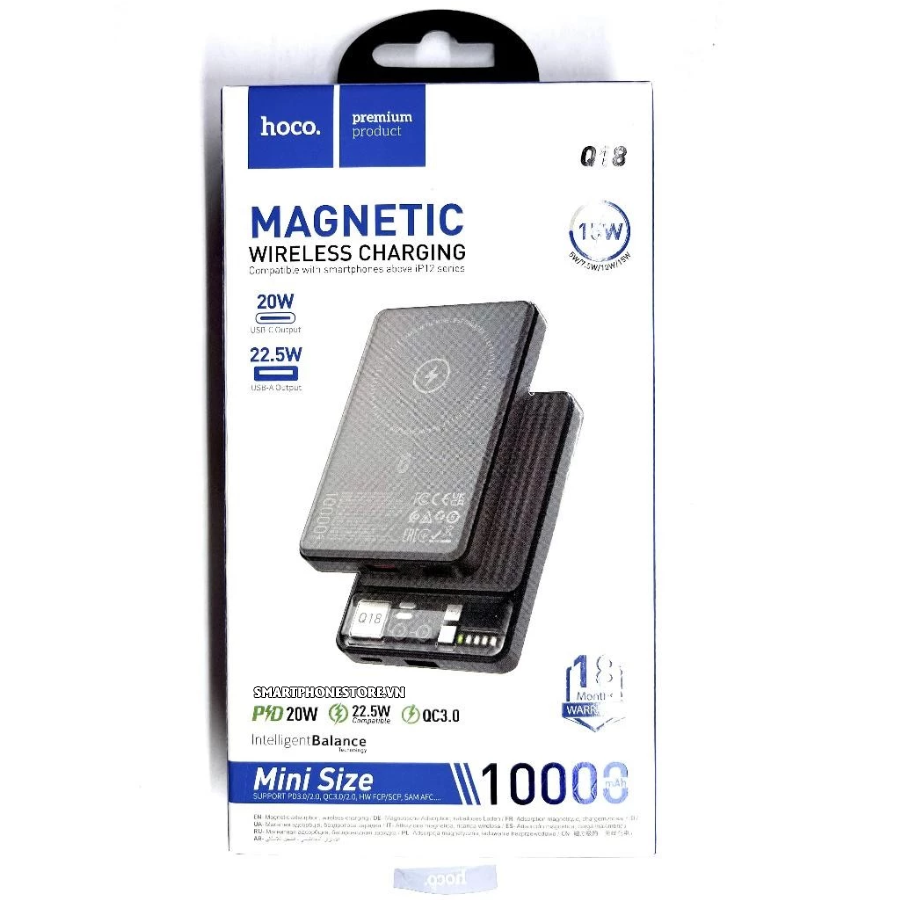 Mục sở thị Pin dự phòng Hoco Q18 Magsafe không dây dung lượng 10000mAh sạc 20W có Deal Giá Tốt - 09873.09873