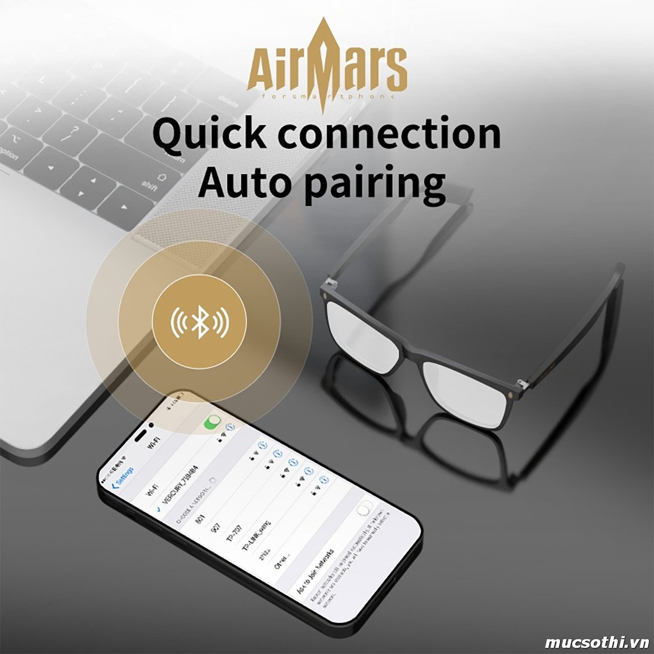 Smartphone Sờ To - Bán lẻ giá sỉ online giá tốt kính bluetooth AirMars GS8 chính hãng - 09175.09195