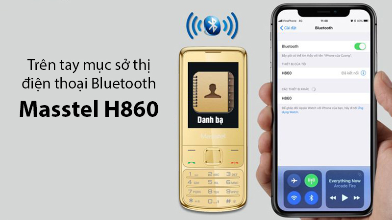 Trên tay mục sở thị điện thoại bluetooth Masstel H860 mạ vàng 24K