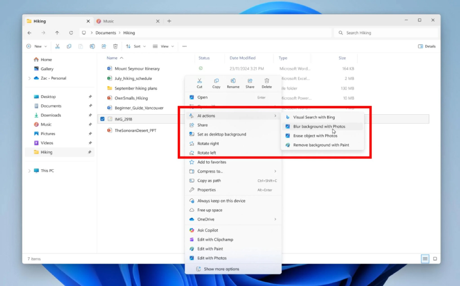 Microsoft Tích Hợp AI Actions Vào Windows 11: Xóa Nền, Chỉnh Ảnh Chỉ Một Cú Click - mucsothi.com.vn