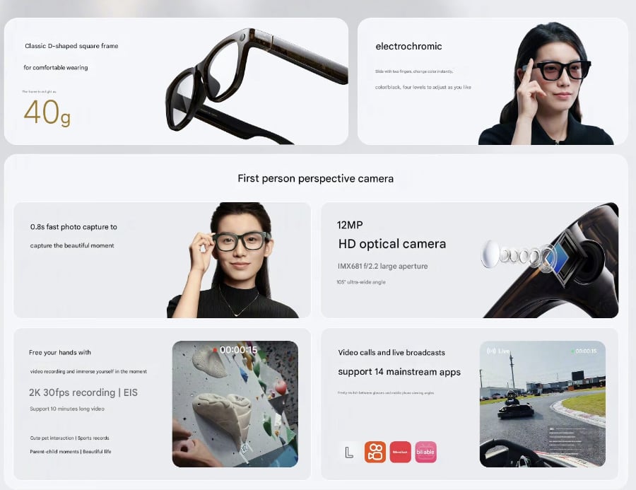 Kính AI Siêu Nhẹ 40g Của Xiaomi Vừa Ra Mắt Có Thể Quét Mã QR Thanh Toán, Chụp Ảnh, Gọi Điện - mucsothi.com.vn