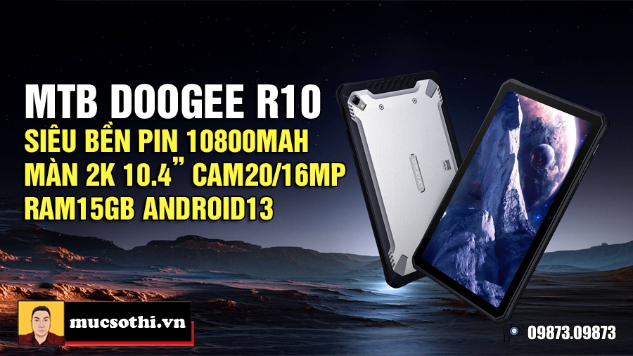 Doogee tung máy tính bảng R10 siêu bền pin khủng 10800mAh màn hình 2k 10.4inch gây kinh ngạc - 09175.09195