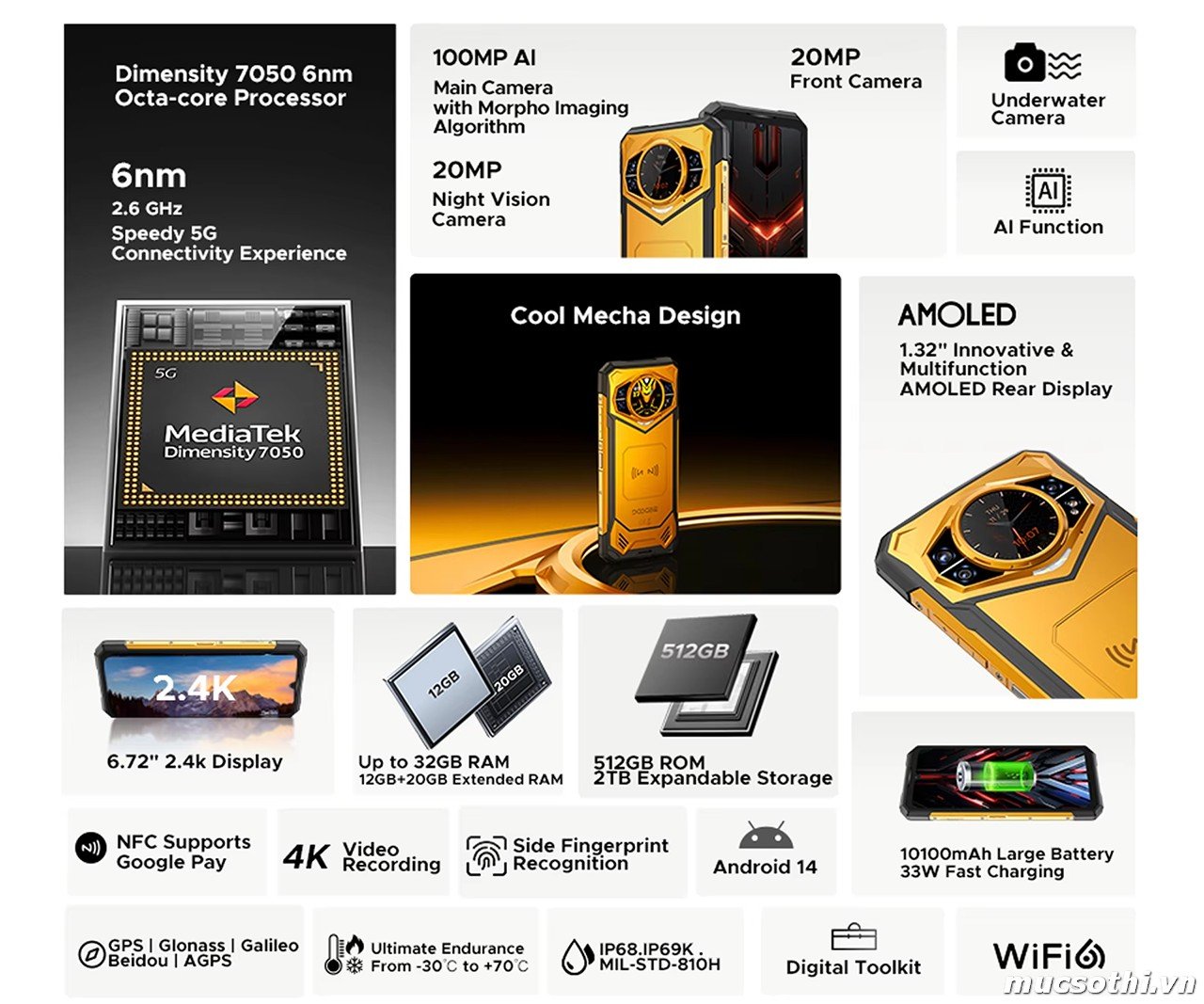 Smartphone Sờ To - Bán lẻ giá sỉ online giá tốt điện thoại Doogee S200X 5G chính hãng - 09175.09195