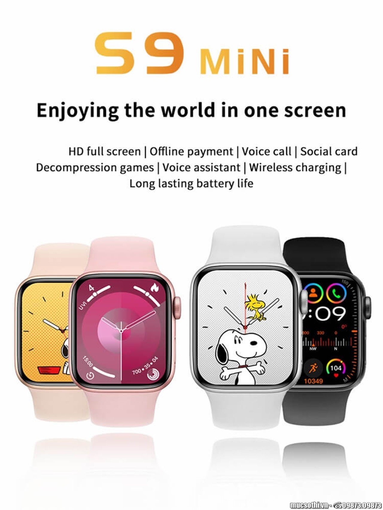 SmartphoneStore.vn - Bán lẻ giá sỉ, online giá tốt đồng hồ thông minh Smartwatch S9 MINI - 09873.09873