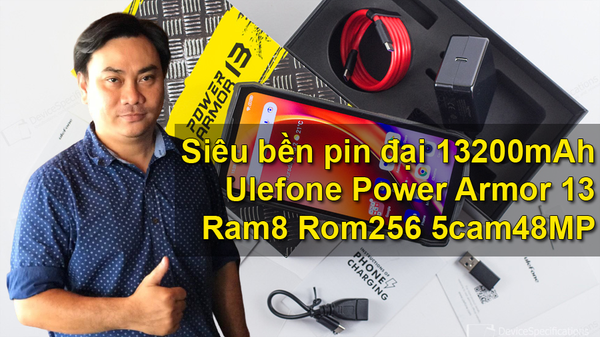 Khui hộp trên tay Ulefone Armor 13 smartphone siêu bền pin khủng 13200mAh đo đạc hồng ngoại