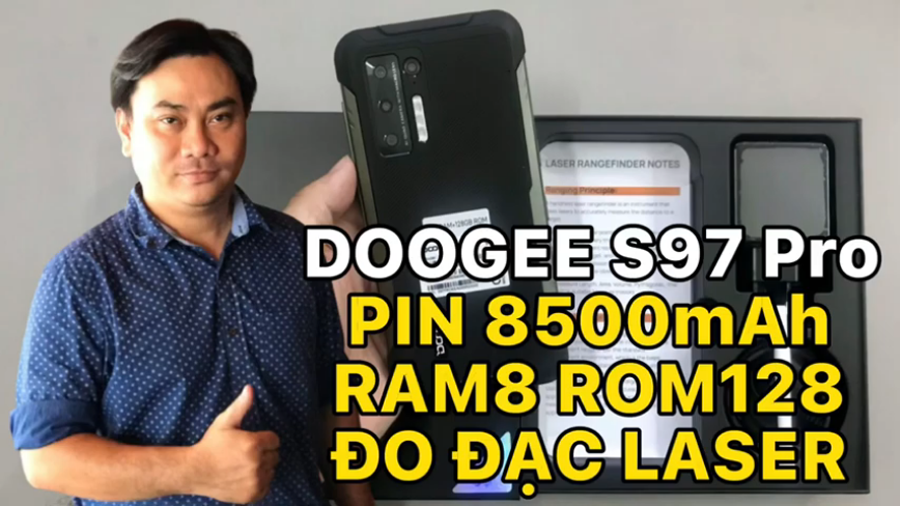 Trên tay mục sở thị Doogee S97 Pro smartphone siêu bền pin khủng 8500mAh trang bị thước đo Laser