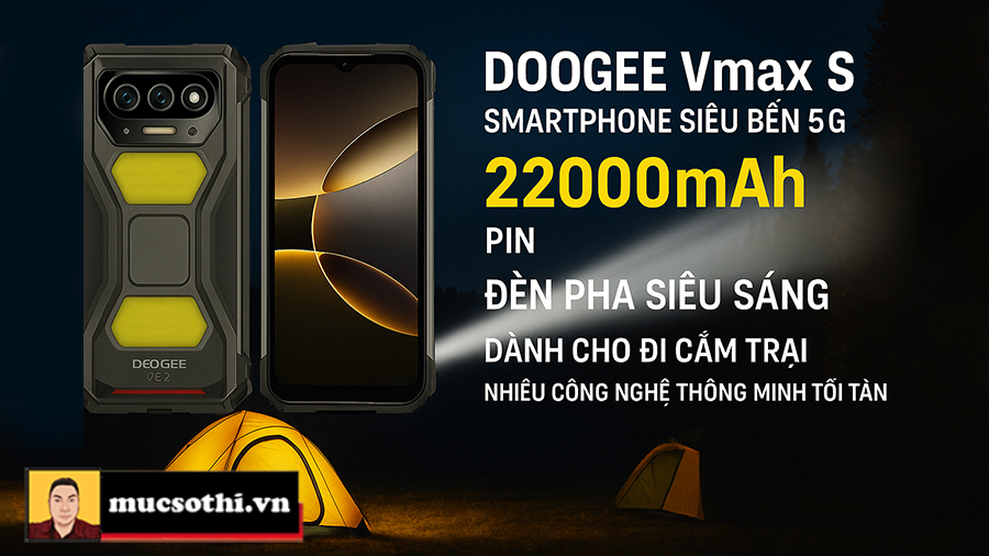 Doogee Vừa Trình Làng V Max S Siêu Phẩm Smartphone Bền Chắc Pin 22.000mAh Có Bộ Đèn Pha Cắm Trại Sáng Chói - mucsothi.com.vn