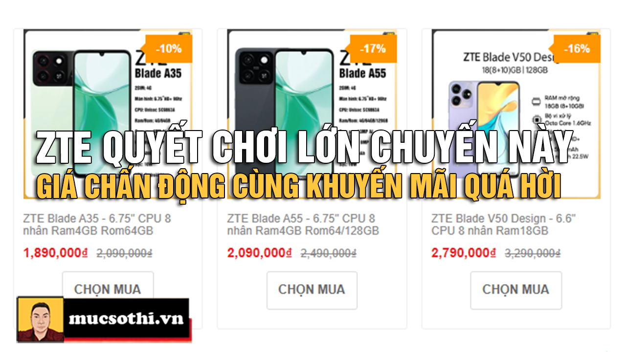 ZTE tung ưu đãi shock, khuyến mãi khủng cho các dòng máy Blade V50, A55 và A35 tại SmartphoneStore.vn