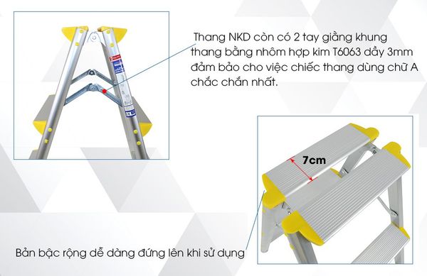 cấu tạo Thang nhôm chữ A Nikawa NKD-05