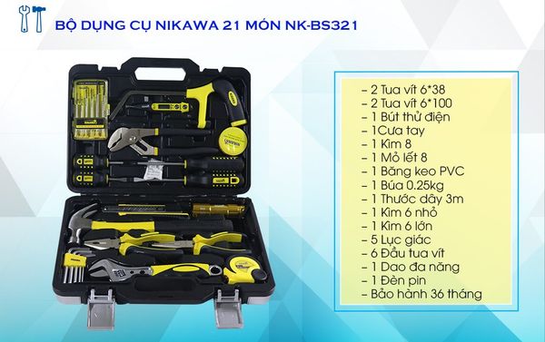 bộ dụng cụ 21 món tools nikawa 21 món 